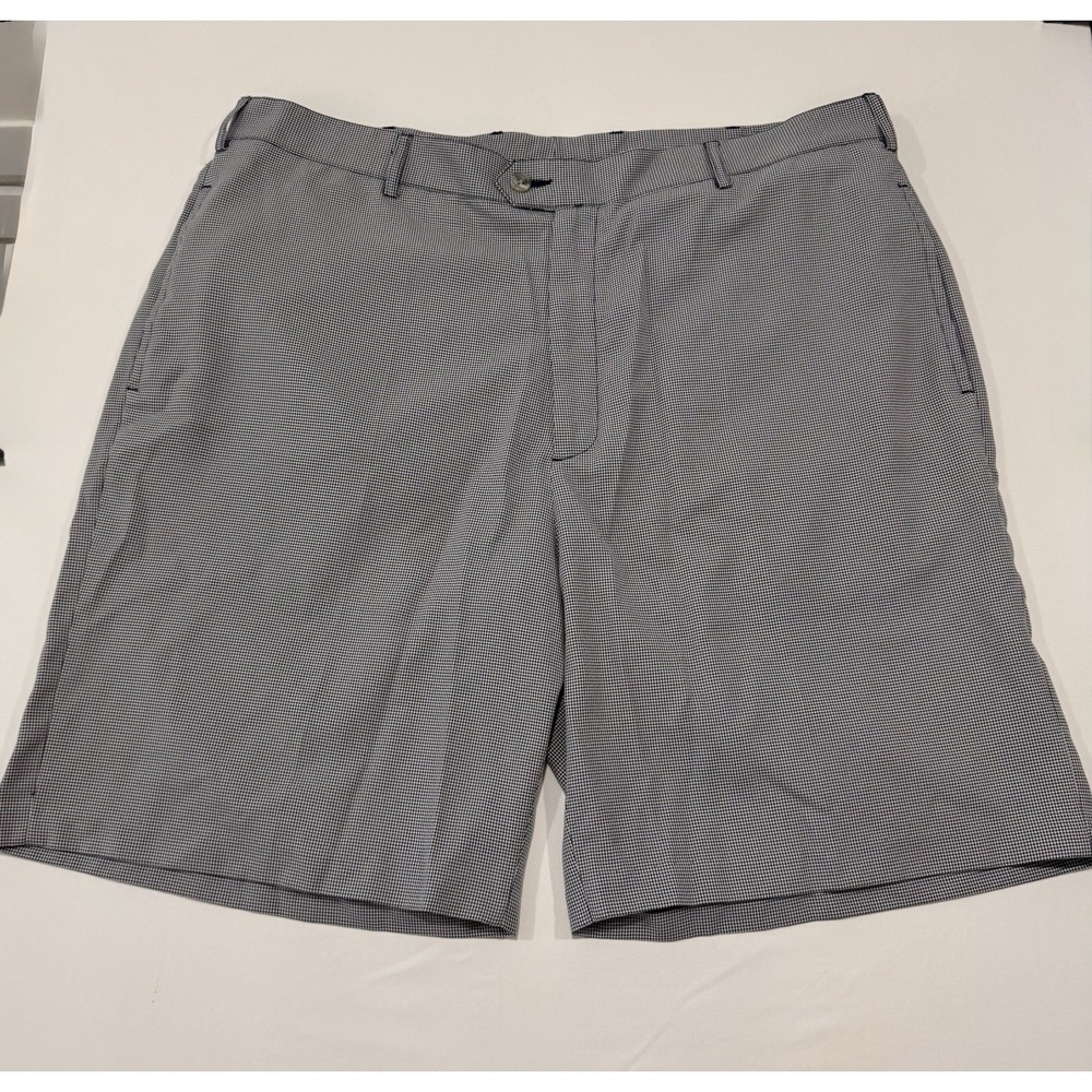 Donald Ross Golf Shorts Mens 38 Blue White Check Performance Polyester Casual